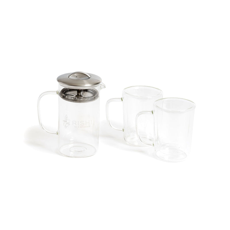 A Tea for Two Simple Brew & Mug Set, perfect for enjoying a cup of tea, placed on a white surface.