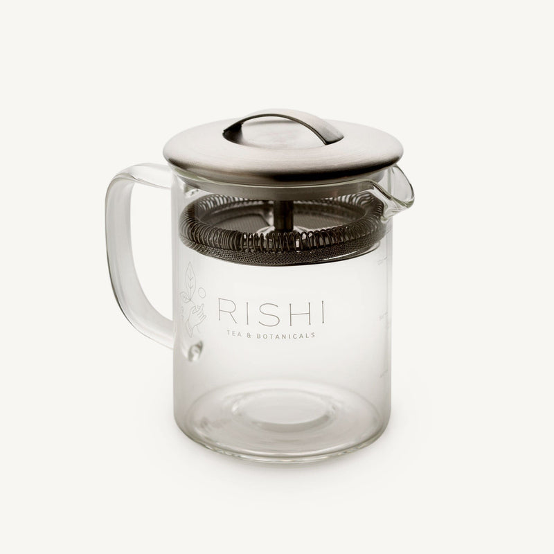 A glass Simple Brew Loose Leaf Teapot with the brand name Eilong Enterprise Co., Ltd on it, perfect for enjoying a hot or iced cup of tea from your collection.