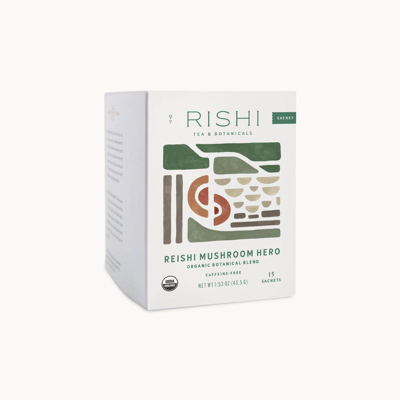 A box of Rishi Tea & Botanicals' Mushroom Hero kefir.