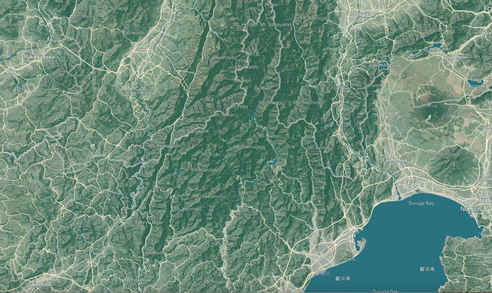 Shizuoka & Kagoshima Prefectures background map desktop