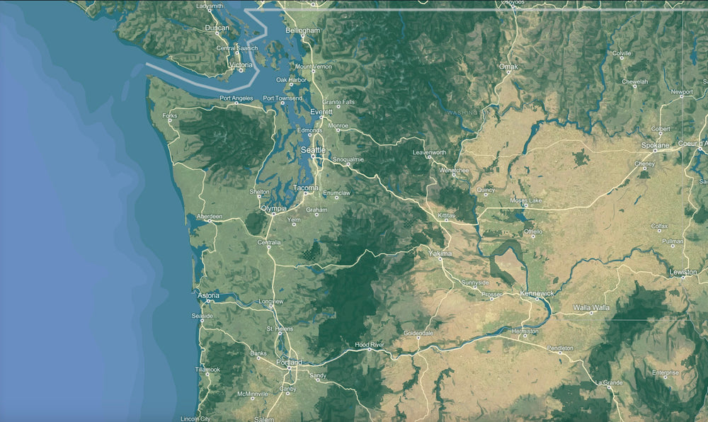 Washington State background map mobile