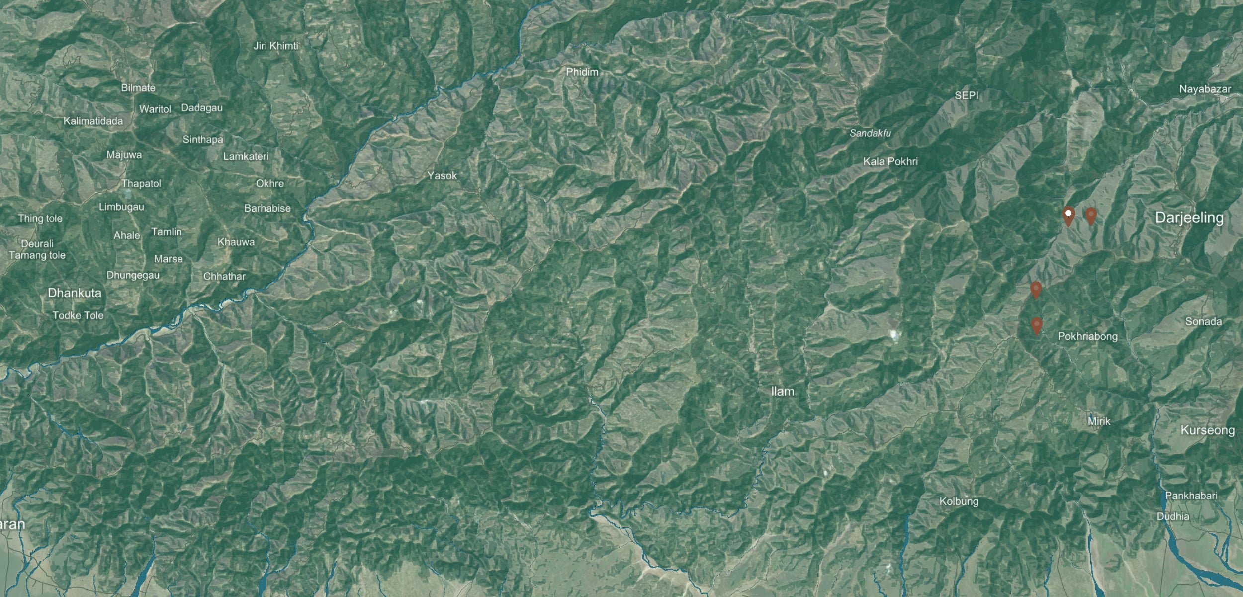 Darjeeling, India background map desktop