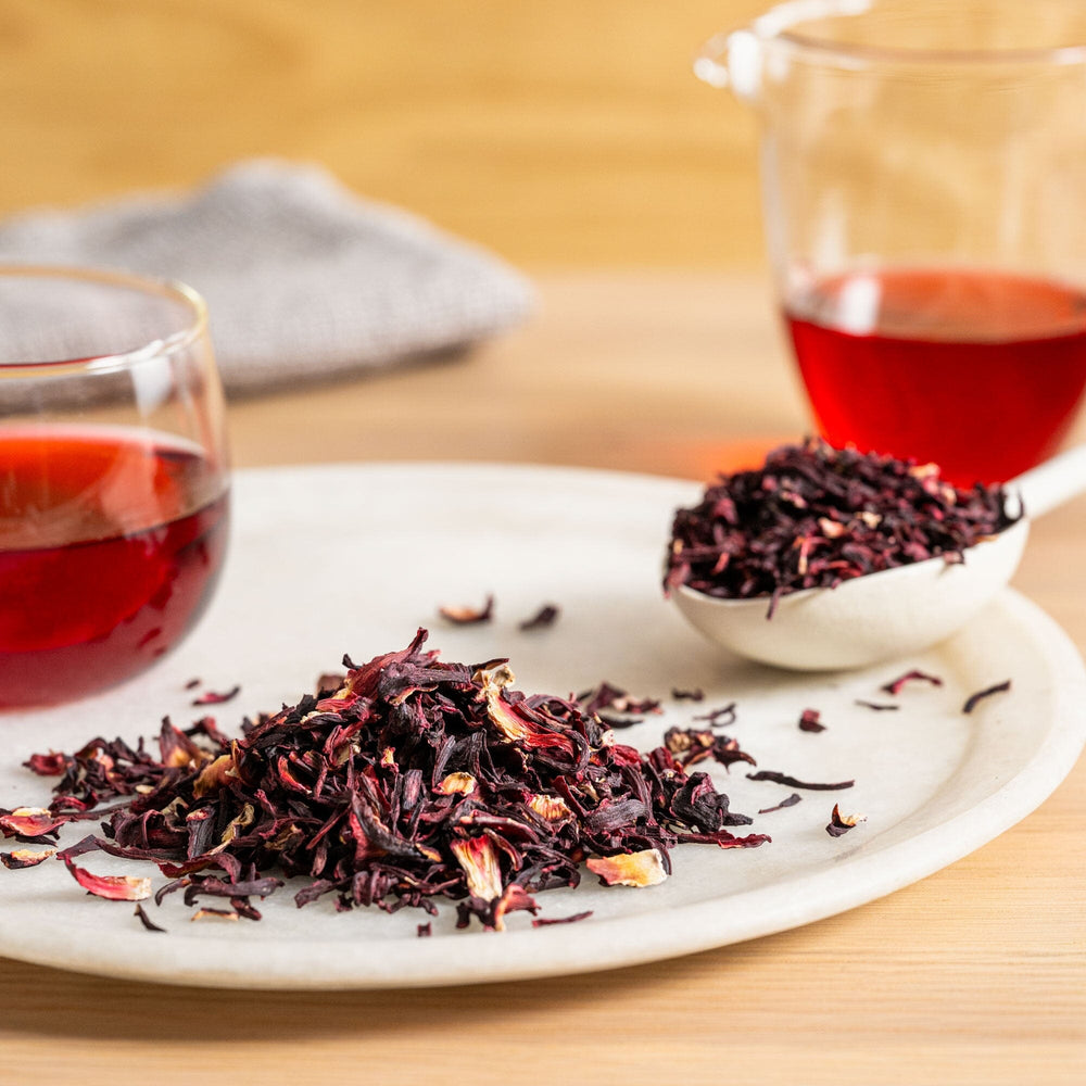 Floral Hibiscus Mint Tea Loose Leaves Caffeine Free Herbal Detox