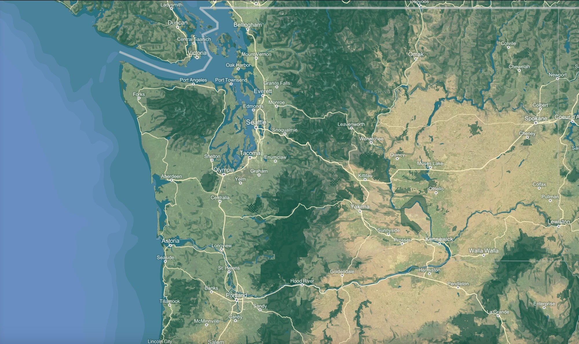 Washington State background map desktop